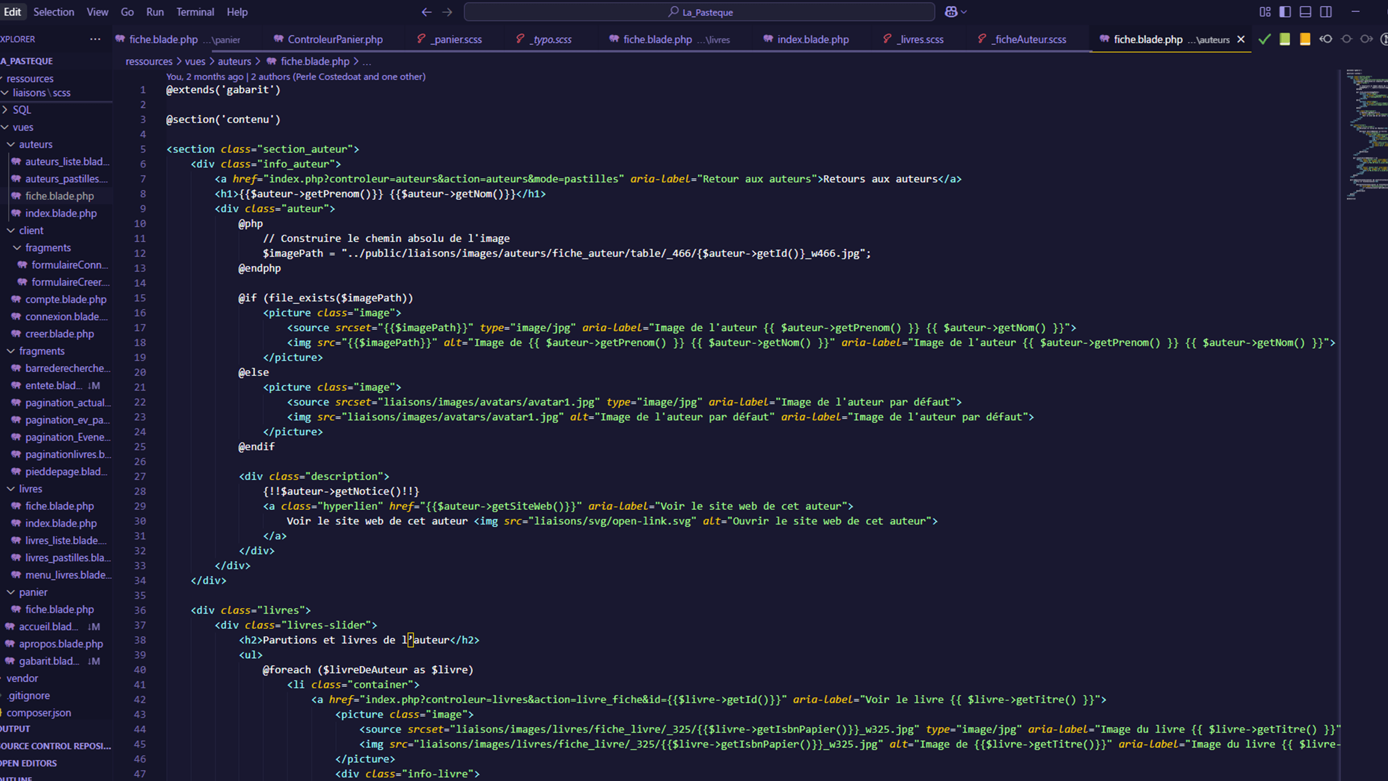 Image de l'étape Programmation front et back end